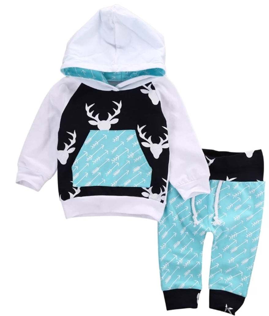 Blue Hooded Deer Tracksuit