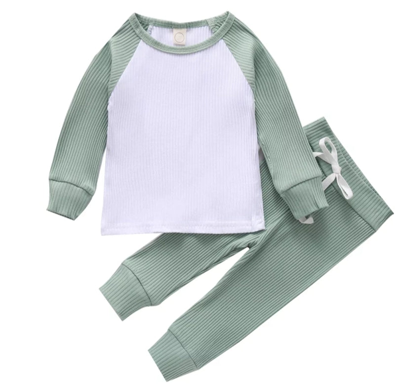 Ribbed Crewneck Tracksuit, Gender Neutral (Mint)