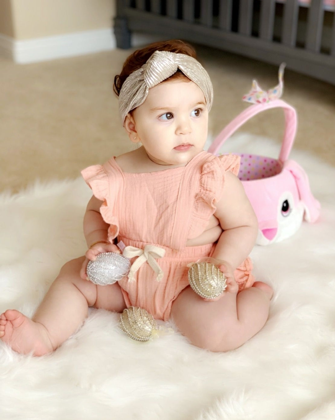 Peach Ruffle Romper 1000163