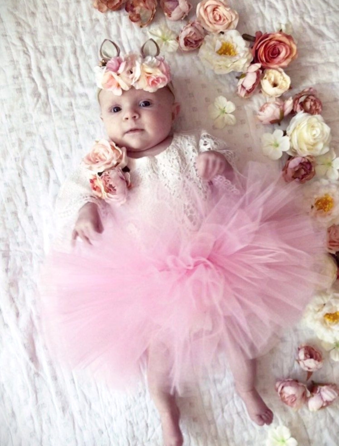 Bell Sleeve Lace White Romper 1000147