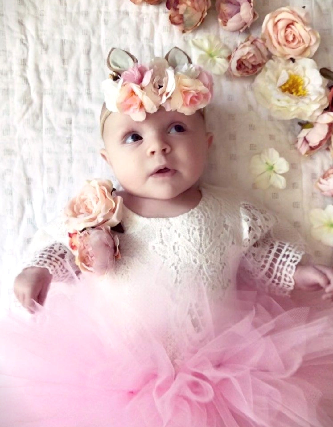 Bell Sleeve Lace White Romper 1000147