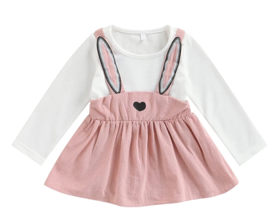 Long Sleeve Pink Bunny Dress
