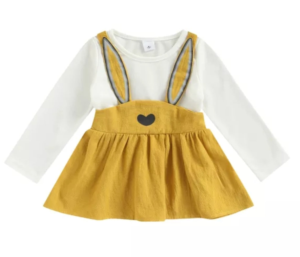 Long Sleeve Yellow Bunny Dress