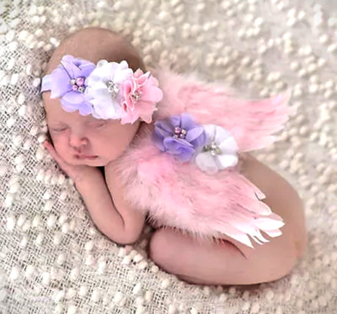 Pink Angel Wings and Headband Photoshoot Outfit 