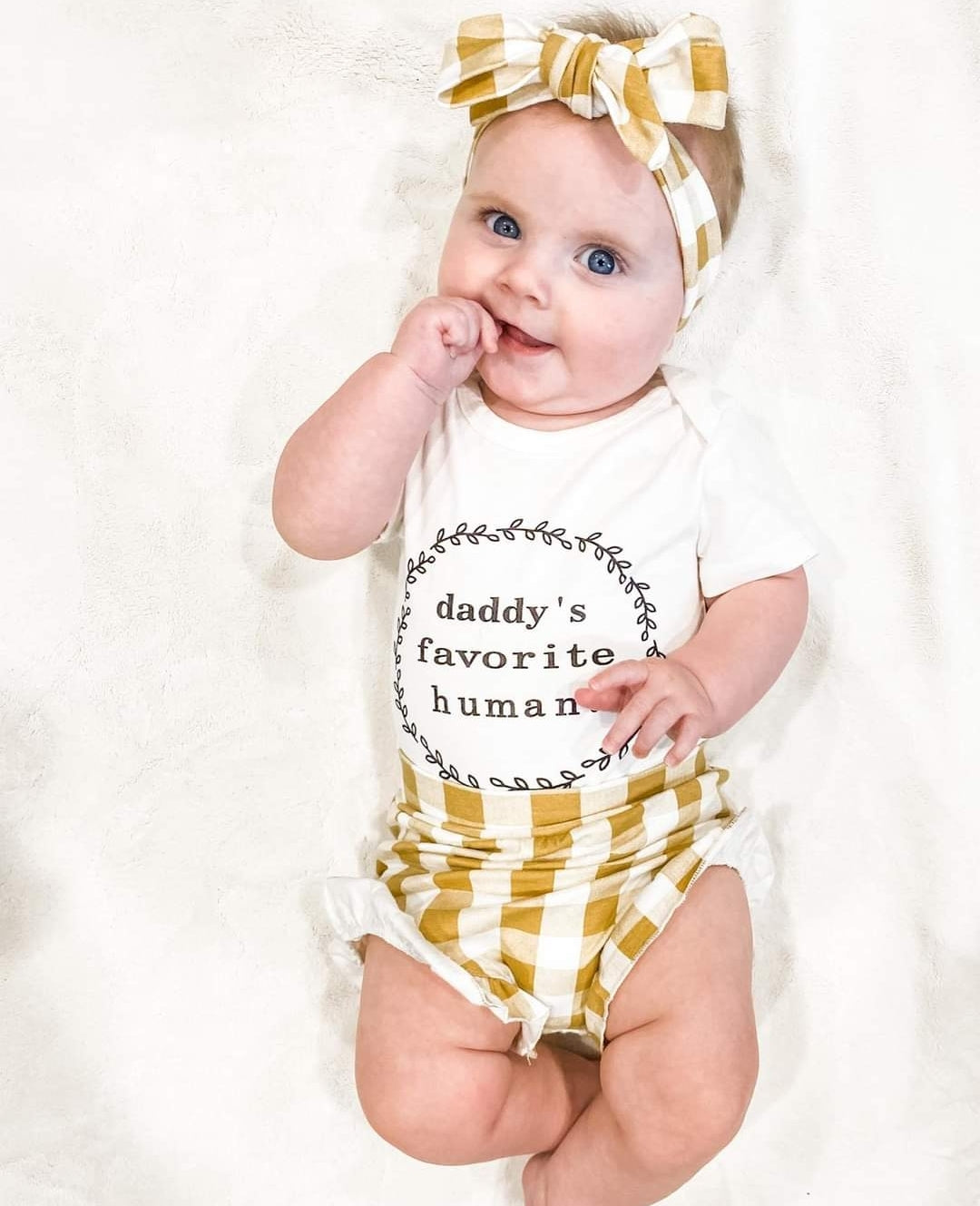 Daddy's Favorite Human Romper with Bloomer and Headband