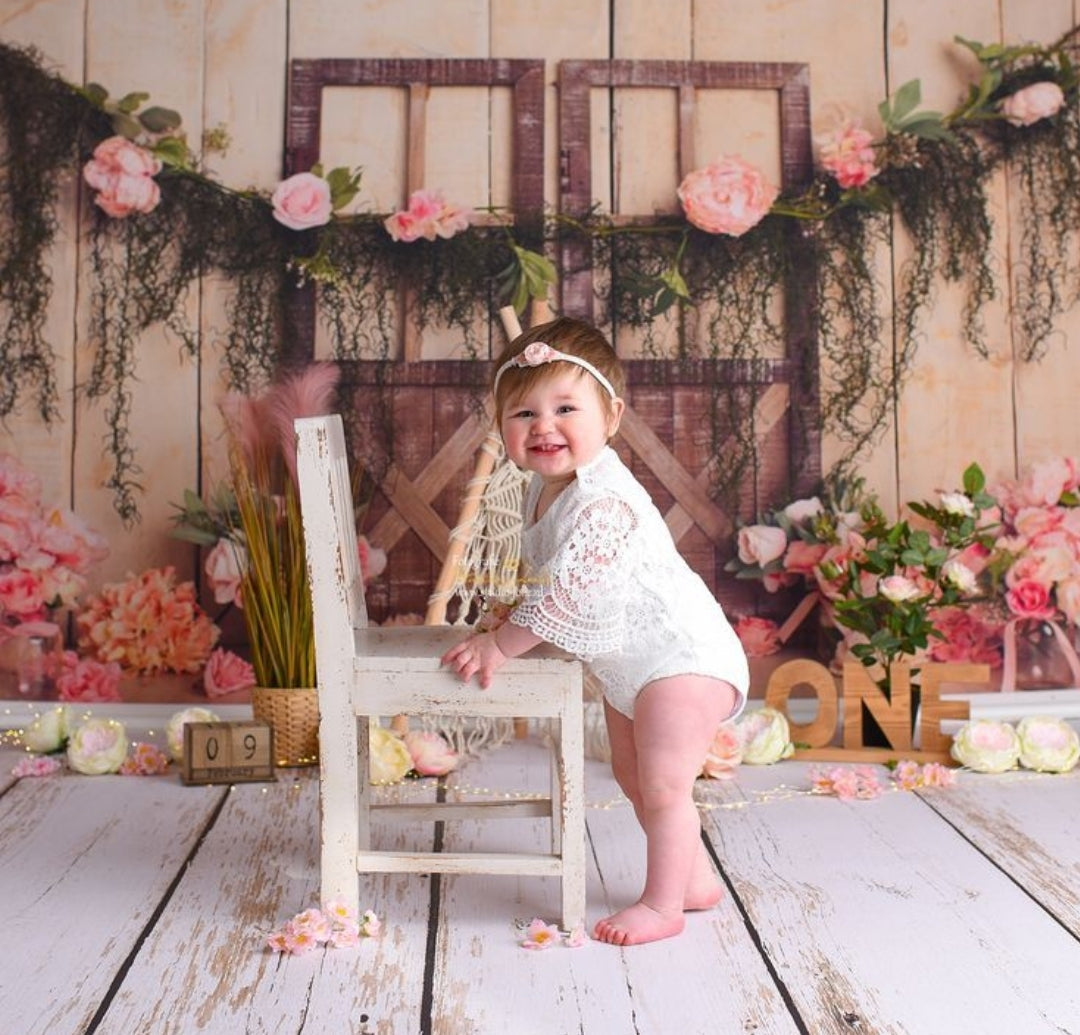 Bell Sleeve Lace White Romper 1000147