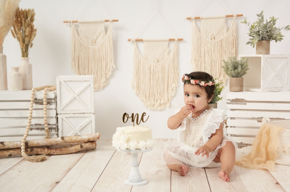 White Lace Romper Dress with Ruffled Detail