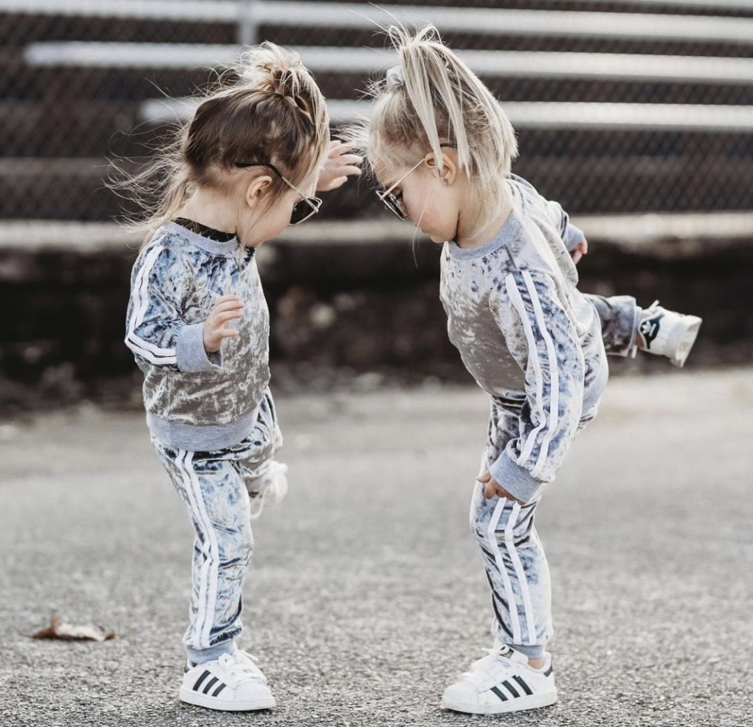 Gray Velvet Tracksuit