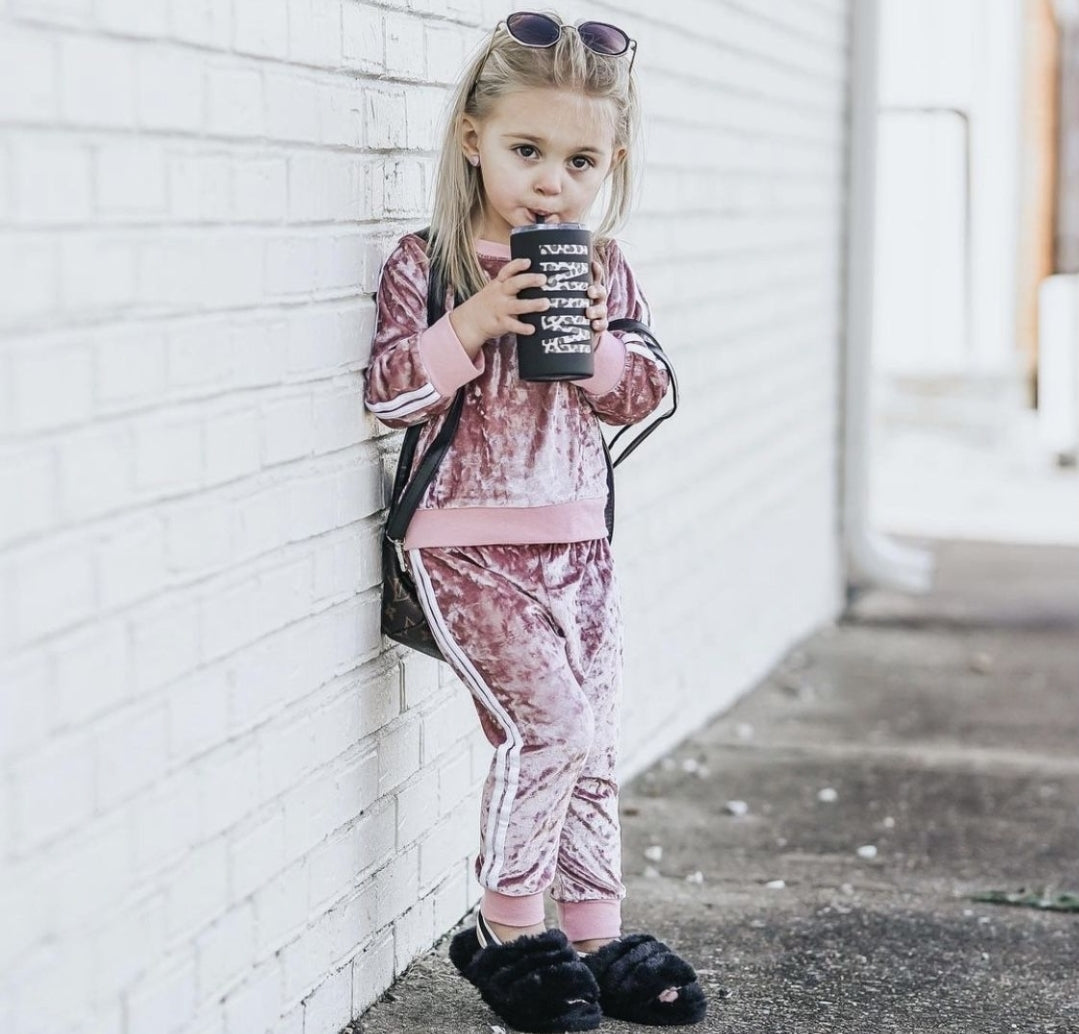 Pink Velvet Tracksuit