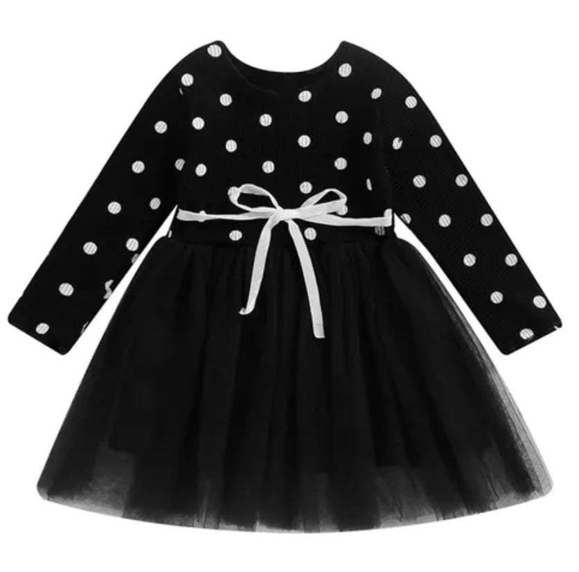 Black Polka Dress with Romantic Tutu