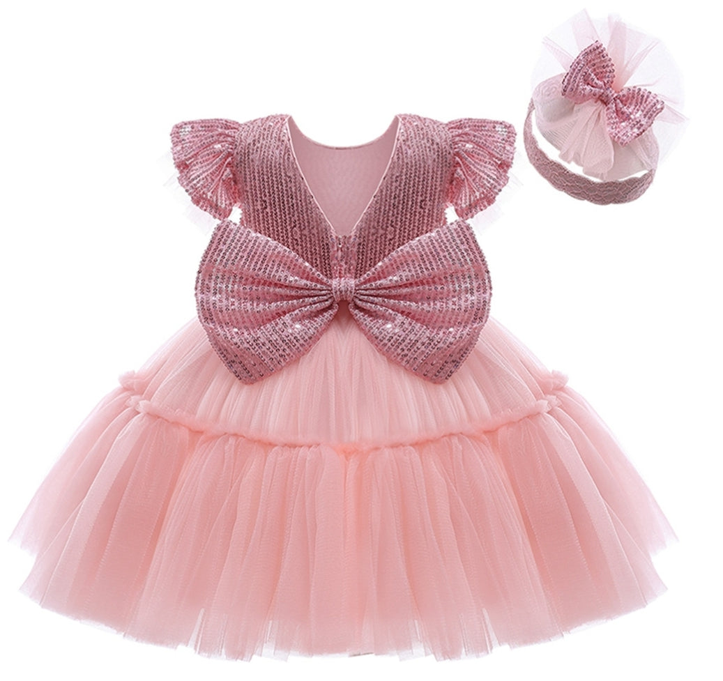 Pink Formal Dress with Headband