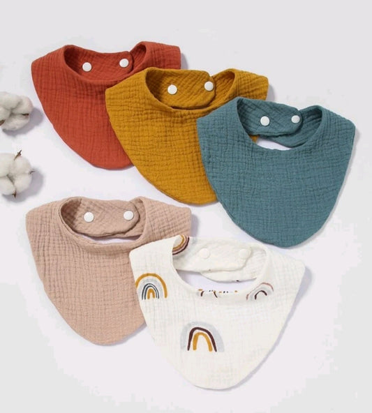 5 Pack Muslin Bibs (U)