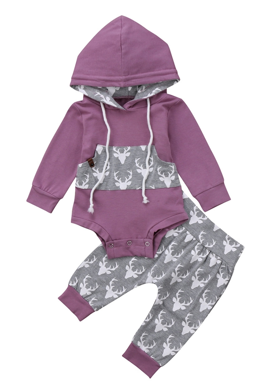 Oh Deer, Hooded Romper and High Waisted Pants 1001039