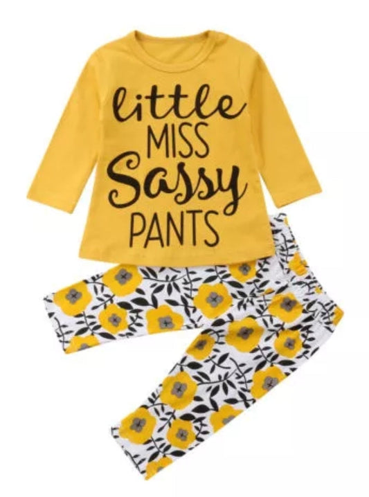 Little Miss Sassy Pants (Yellow Floral)