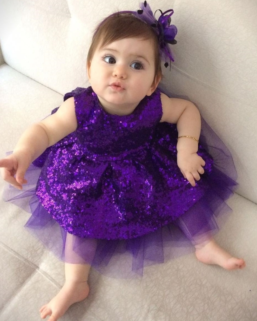 Purple Sequins Special Occasions Dress