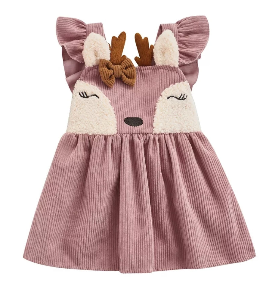 Dusty Pink Corduroy Dress #1001031