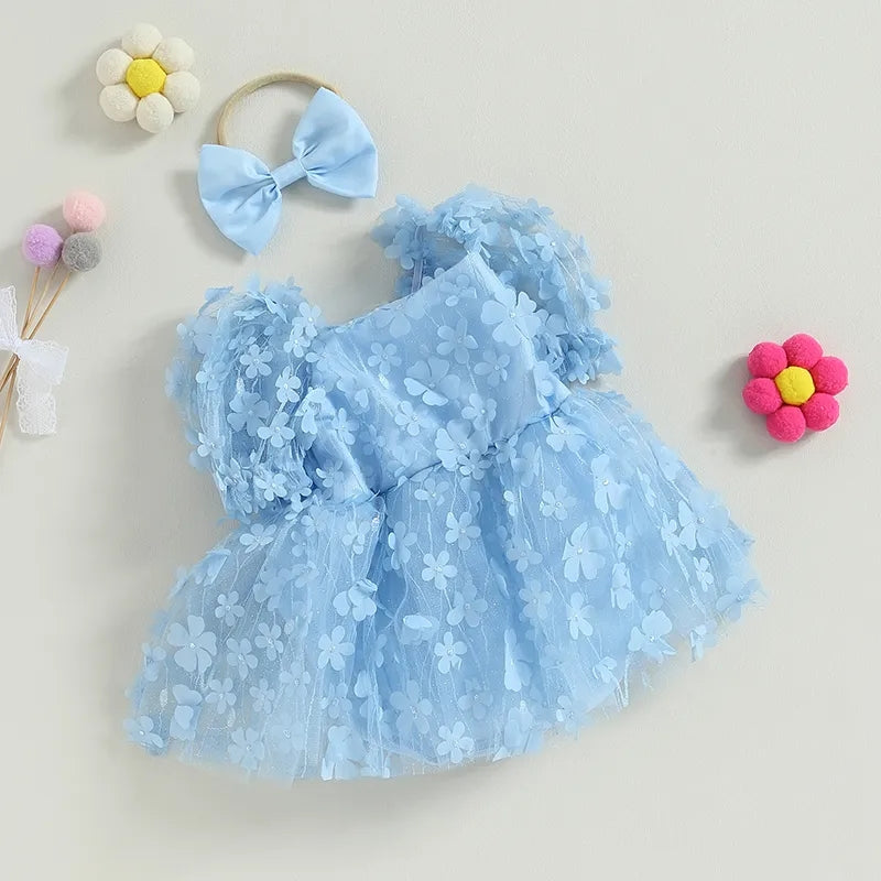 Floral Romper and Headband Blue #1000230