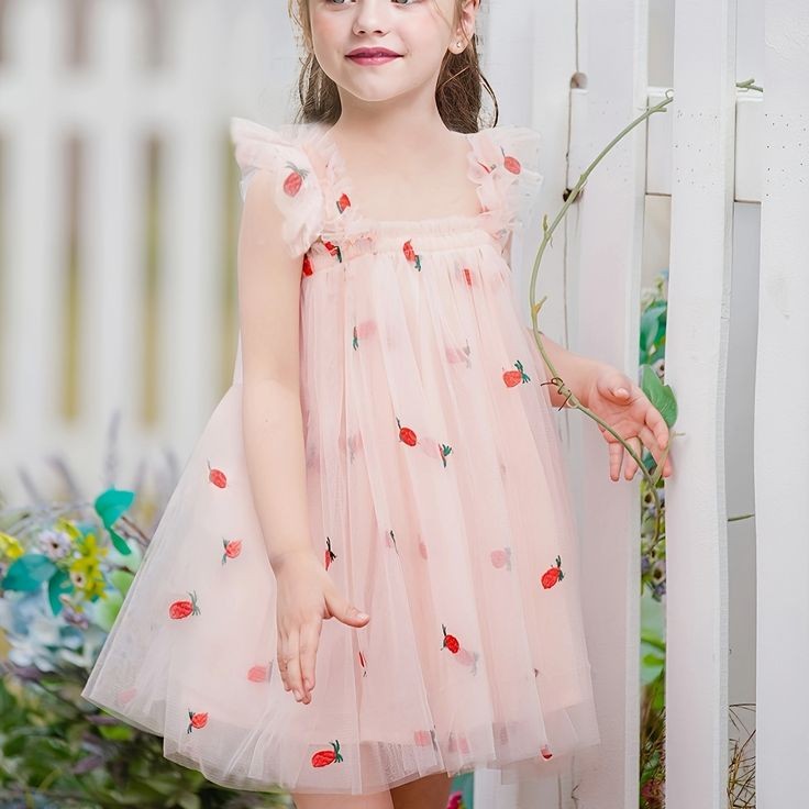 Berry  Butterfly Tulle Pink Dress