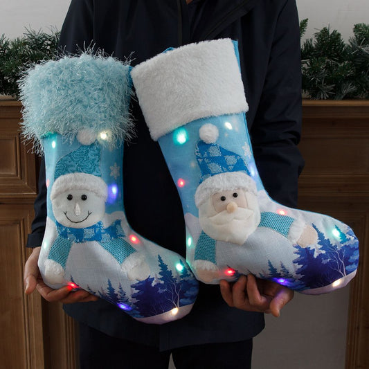 LED Christmas Blue stockings