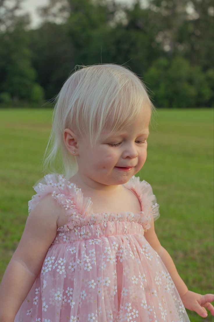 Pink Daisy Tulle Romper 