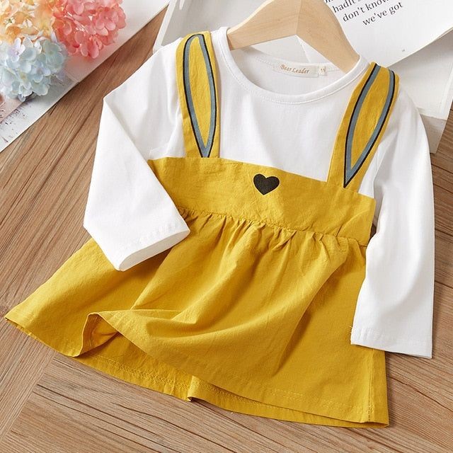 Long Sleeve Yellow Bunny Dress