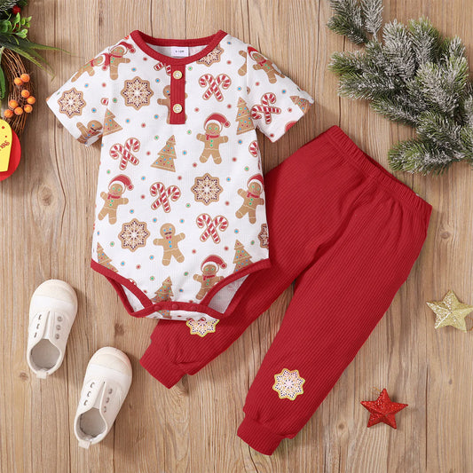 Gingerbread romper and pants