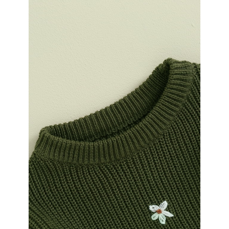 Olive Floral Sweater