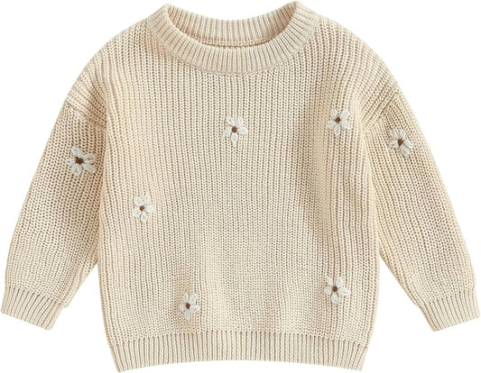Beidge  Floral Sweater