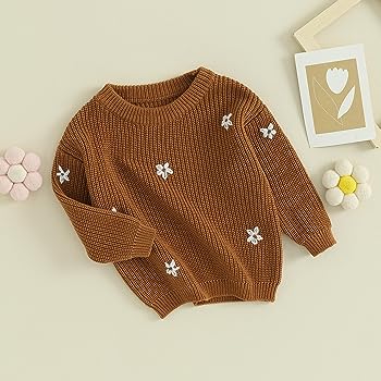 Tan Floral Sweater