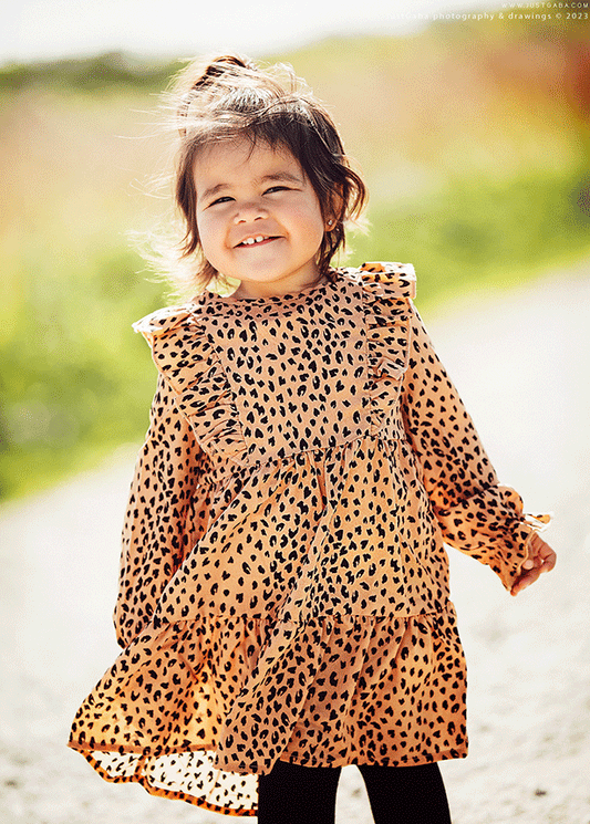 Leopard Print Long Sleeve Dress