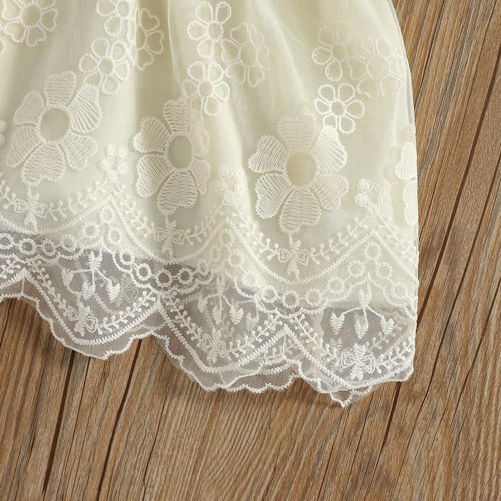 Ivory Lace Dress with Feather Detail 