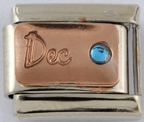 9mm Rose Gold Month Charm - December-Charmed Jewellery