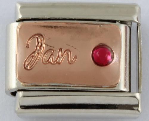 9mm Rose Gold Month Charm - January-Charmed Jewellery