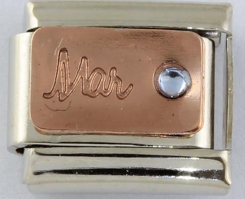 9mm Rose Gold Month Charm - March-Charmed Jewellery