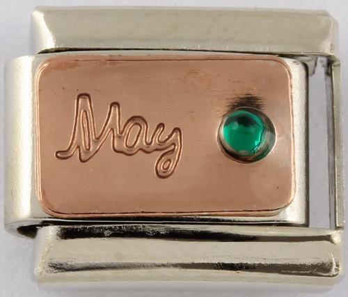 9mm Rose Gold Month Charm - May-Charmed Jewellery