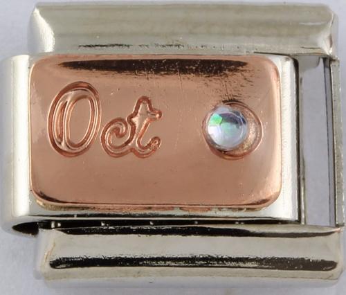 9mm Rose Gold Month Charm - October-Charmed Jewellery