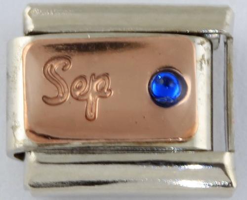 9mm Rose Gold Month Charm - September-Charmed Jewellery