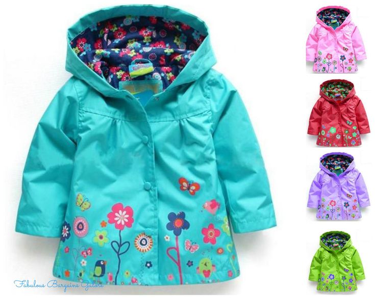 Pink Rain Coat with Floral Detail