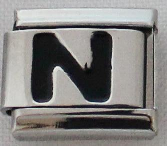 Black Letter N 9mm Charm-Charmed Jewellery