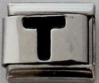 Black Letter T 9mm Charm-Charmed Jewellery