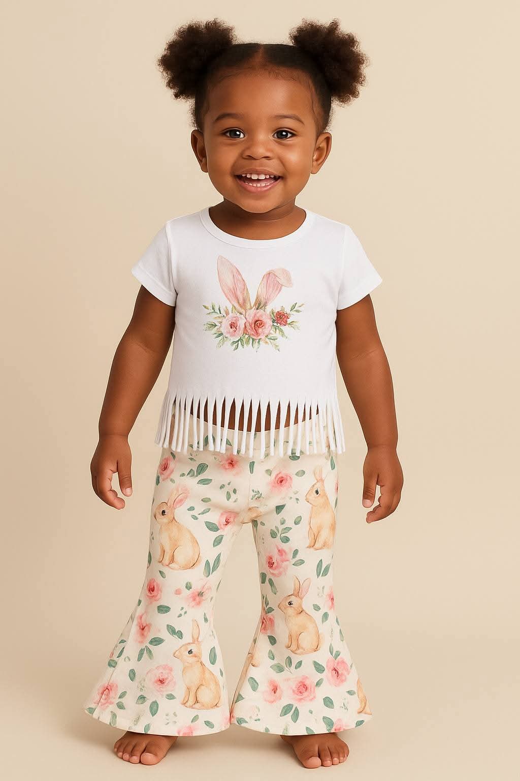 Bunny Floral Top and Bellbottoms #1001081