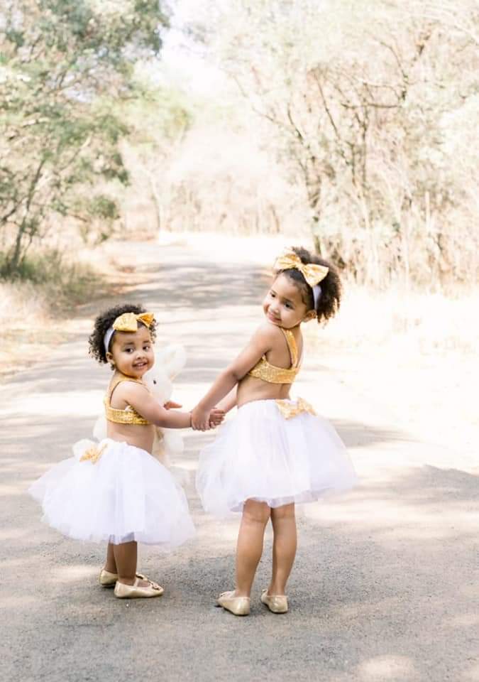 Gold Sequins Crop Top with Tutu and Headband 1000135