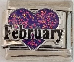 February Heart 9mm Charm