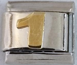 Gold Plated Number 1 9mm Charm