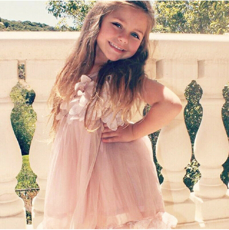 Pink 3D Ruffle Floral Dress 1000130