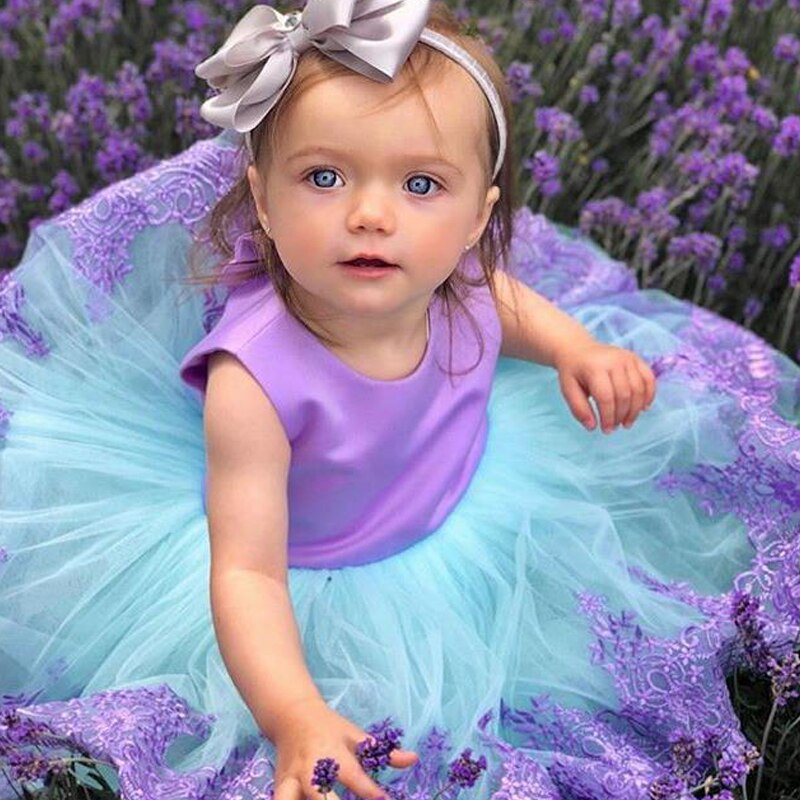 Purple Lace Dress With Bow Detail 1001009