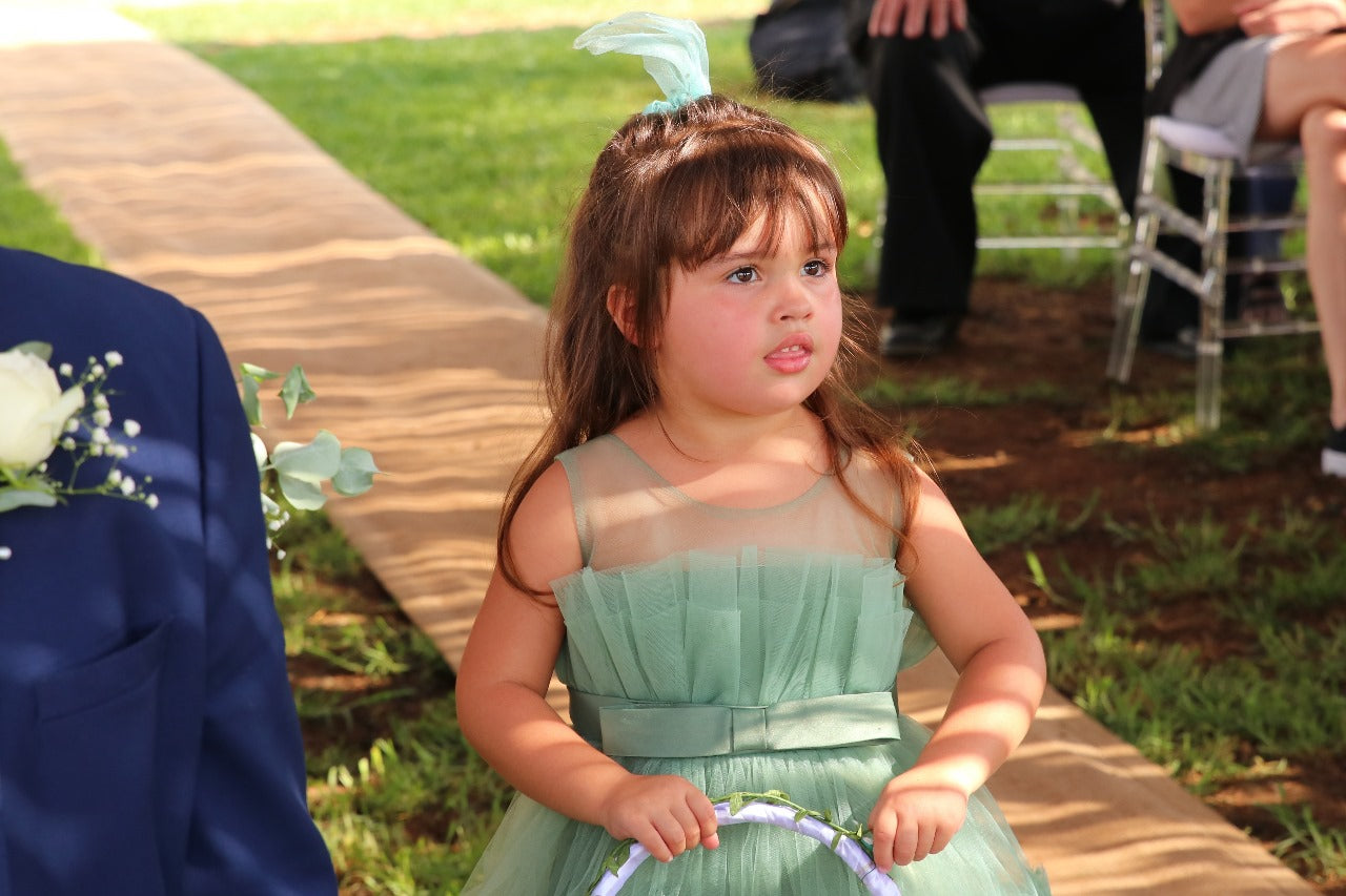 Sage Green Ruffle Special Occasions Dress  