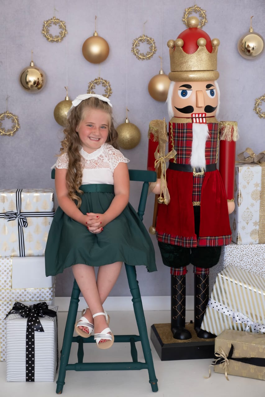 White Lace Forest Green Dress 1001150