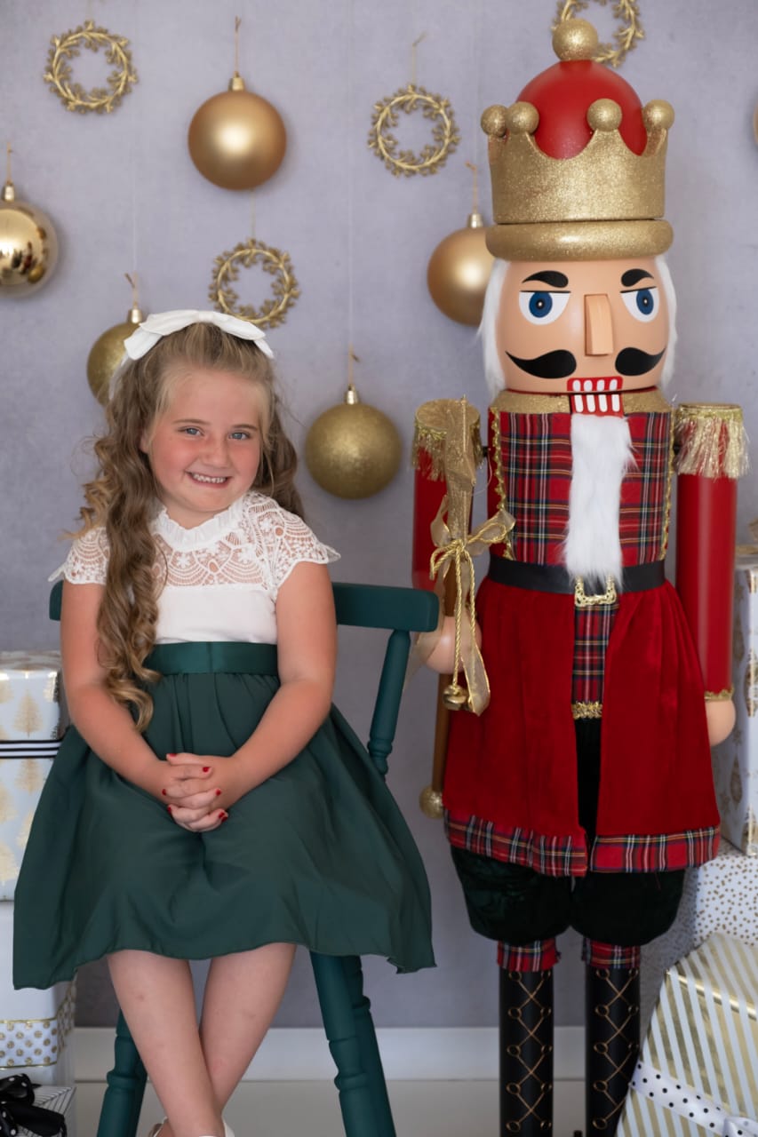 White Lace Forest Green Dress 1001150