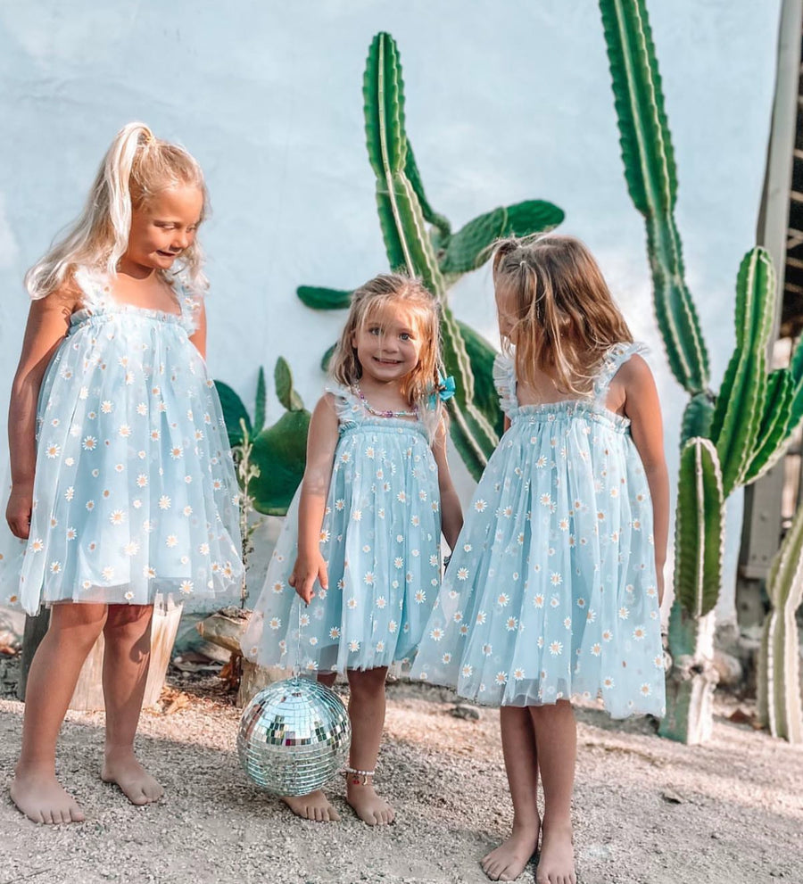 Blue Daisy Tulle Dress 1001067